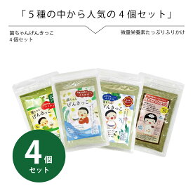 腸活 野菜 ふりかけ 無添加 菌ちゃんげんきっこ 6種から人気の4個セット 微量栄養素たっぷりふりかけ 菌ちゃん元気っこ ミネラル 発酵力 食材 凝縮 腸内環境 ノーマル 吸収力強化 オメガ3 グリーン ポスト投函 送料無料
