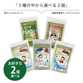 腸活 野菜 ふりかけ 無添加 子供 菌ちゃんげんきっこ 5種から選べる2種 微量栄養素たっぷりふりかけ 海のミネラルと野菜の菌ちゃんパワー ミネラル 発酵力 食材 凝縮 腸内環境 ノーマル 吸収力強化 オメガ3 グリーン 昆布なし 送料無料