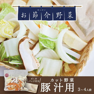 お節介野菜 カット野菜 豚汁用 出汁つき 3〜4人前 お節介野菜 国内産 時短調理 野菜くずが出ない 野菜を食べない娘や息子へ 仕送り 天然だし付き 菌ちゃん元気っこを入れて 毎日みそ汁 真庭