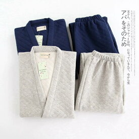 作務衣 冬用 甚平 部屋着 空気綿 メンズ 2点セット 防寒着 男性 敬老の日 リラックス 冬の必需品 紺 カーキ ワインレッさむえ おしゃれ 冬用