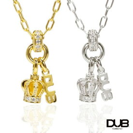 受注商品【DUB collection ダブコレクション】スウェイ クラウン ネックレス ユニセックス シルバー CZ ペア ペンダント 【楽ギフ_包装選択】