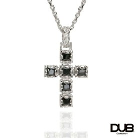 受注商品【DUB collection ダブコレクション】クラウン クロス ネックレス ユニセックス シルバー CZ ペア ペンダント 【楽ギフ_包装選択】