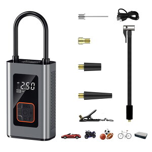 「最大15倍ポイント付与」電動空気入れ 自転車/車 小型軽量 USB給電充電式 アルミシェル くうきいれ 電動 仏式 英式 米式バルブ対応 コードレス エアコンプレッサー 最大圧力150PSI SOS/LEDライ