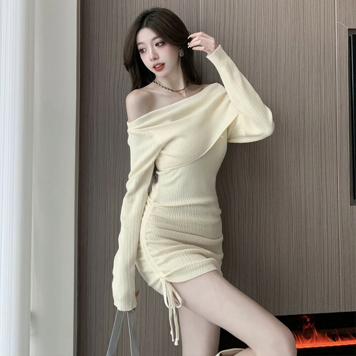 オフショルダー ニットワンピース 楽天市場】オフショルダー ミニ  