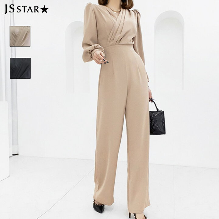 楽天市場】パンツドレス 結婚式 全2色 カシュクール パーティードレス 