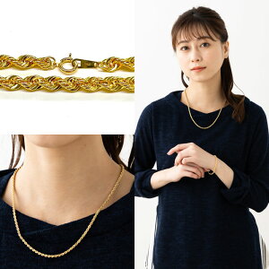 【約60cm軽量タイプ】 中空ロープ ロープネックレス ロープチェーン 幅約3mm K18 YG 18金 レディース メンズ ゴールド K18 イエローゴールド k18ネックレス 060