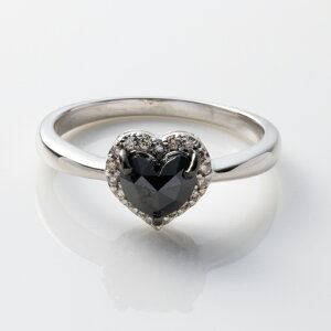 Pt950 �u���b�N�_�C�� �n�[�g�V�F�C�v �����O 0.67�J���b�g �v���`�i950 �w�� 4�� �a���� �u���b�N �_�C�� �n�[�g