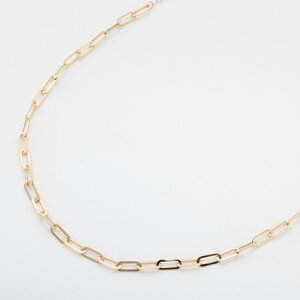 約45cm K18 YG ペーパークリップ あずきチェーン ドッキング デザイン ネックレス 地金 チェーン18金 イエローゴールド スライドアジャスター 長さ調整可