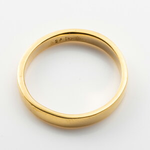 24金 K24 純金 リング 指輪 ゴールド 豪華 平打ち デザイン 約2.9g(10号基準) 幅約2.7mm【造幣局品位証明刻印】