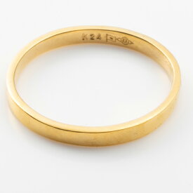 24金 K24 純金 リング 指輪 ゴールド 豪華 平打ち デザイン 約1.8g(10号基準)　幅約1.9mm【造幣局品位証明刻印】