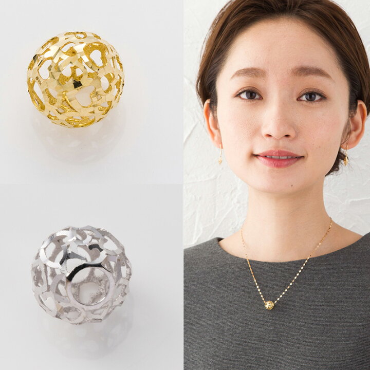楽天市場】透かしデザイン ボールモチーフ K18 WG ペンダントトップ  