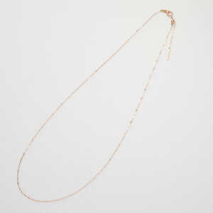 アズキ 小豆 チェーンネックレス ピンスティック スライドアジャスター K18YG 約45cm あずきチェーン シンプルネックレス 幅約0.7mm 18金 ゴールド ネックレス レディース