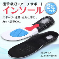【数量限定！新発売記念特別セール実施中！】インソール 衝撃吸収 2足セット 中敷き 足底筋膜炎 ランニン…