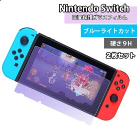 『2枚セット』Nintendo Switch 保護フィルム ブルーライトカット ニンテンドースイッチ ブルーライトカット 90%カット 画面保護 シート　強化ガラスフィルム　 シール カバー 目に優しい 液晶保護 飛散防止 0.3mm おうち時間 ステイホーム カバー