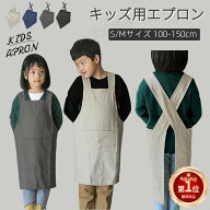 【楽天1位】【プレゼント付】キッズ エプロン 子供用 2点セット DIY 三角巾 リネン コットン 色落ちしな…