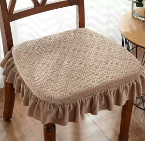 【楽天1位】椅子クッション 座布団 固定用ひも付き ダイニングチェアクッション チェアパッド 馬蹄形 取り外し可能 洗える すべり止め オシャレ ベルベット生地 インテリア 座布団 椅子用