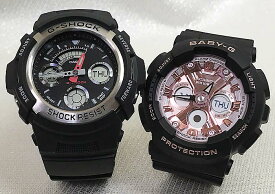 恋人たちのGショック ペアウオッチ G-SHOCK BABY-G ペア腕時計 カシオ 2本セット gショック ベビーg AW-590-1AJF BA-130-1A4JF ギフト ラッピング無料 手書きのメッセージカード g-shock あす楽対応 クリスマス プレゼント 誕生日 御祝い還暦 銀婚式 結婚記念日 婚約