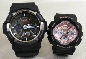 恋人たちのGショックペアウオッチ G-SHOCK BABY-G ペア腕時計 カシオ 2本セット アナデジ GA-200-1AJF BA-130-1A4JF ラッピング無料 メッセージカード手書きします あす楽対応 　ピンクゴールド クリスマス プレゼント 誕生日 御祝い還暦 銀婚式 結婚記念日 婚約