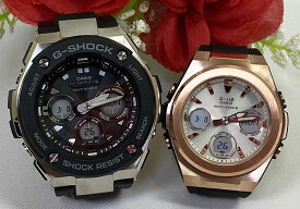 恋人たちのGショック ペアウオッチ G-SHOCK BABY-G カシオ 2本セット 電波ソーラー GST-W300-1AJF MSG-W600G-1AJF ラッピング無料 手書きのメッセージカード あす楽対応 　クリスマス プレゼント 誕生日 御祝い還暦 銀婚式 結婚記念日 婚約