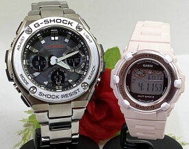 恋人たちのGショックペアウオッチ G-SHOCK BABY-G ペアウォッチ カシオ 2本セット 電波ソーラーGST-W110D-1AJF BGR-3000UCB-4JF ラッピング無料　クリスマス　誕生日 御祝い還暦 銀婚式　結婚記念日　バレンタイン 婚約