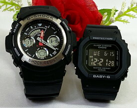 恋人たちのGショック ペアウオッチ G-SHOCK BABY-G ペア腕時計 カシオ 2本セット gショック ベビーg AW-590-1AJF BGD-565-1JF 電池式 アナデジ デジタル お揃い ラッピング無料 g-shock あす楽対応　クリスマス　誕生日 御祝い還暦 銀婚式　結婚記念日　バレンタイン 婚約