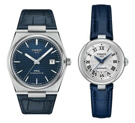 【腕時計収納ケースプレゼント】TISSOT ティソ PRX BELLISSIMA ペアウオッチ T137.407.16.041.00 T126.207.16.013.00 ブルー ホワイト T-Classic T-レディー 自動巻 ケース径40ミリ&29ミリ 2本セット ラッピング無料　リクルートウオッチ