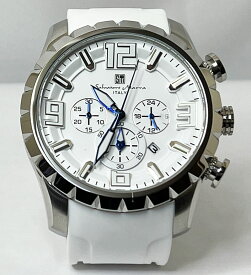 サルバトーレマーラ 腕時計 メンズウォッチ Salvatore Marra SM22111-SSWH/WH クロノグラフ ラッピング無料 手書きのメッセージカード あす楽対応 ラバーベルト