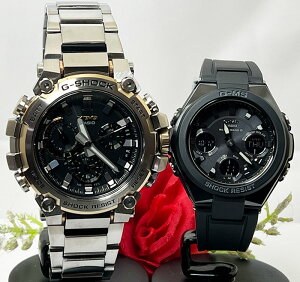 ペアウオッチ gショック恋人たちのGショックペア G-SHOCK BABY-G ペアウォッチ ペア腕時計 カシオ 2本セット gショック 電波ソーラー MTG-B3000D-1A9JF MSG-W100G-1AJF ラッピング無料 手書きのメッセージ