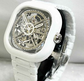 CIGADesignシーガデザイン スクエア形状　自動巻きムーブメント搭　C012-WG01-W7W　ホワイトセラミック　スケルトン 楽天市初上陸　腕時計　スケルトン　ラグジュアリー感が漂う逸品です