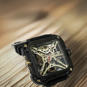 正規2年保証 CIGADesign シガデザイン スペッックシリーズ「ゴリラ」スクエア形状 自動巻きムーブメント搭載 X021-BL-GO-W25BKステンレスケース 楽天市初上陸 メンズ腕時計 スケルトン