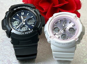 �y�J���J�^�`�Ɂz���l�B��G�V���b�N G-SHOCK BABY-G �y�A�E�H�b�` g�V���b�N �l�C ���� �v�w ���� �N���X�}�X �v���[���g �������� �J�V�I 2�{�Z�b�g �A�i�f�W ��j�� �L�O�� ���� AWG-M100SB-2AJF BGA-2