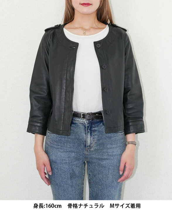 楽天市場】レザージャケット ノーカラージャケット ジャケット 