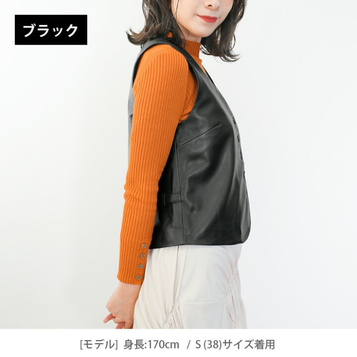 楽天市場】レザーベスト レザージレ 革ベスト 革ジレ レディース 本革 