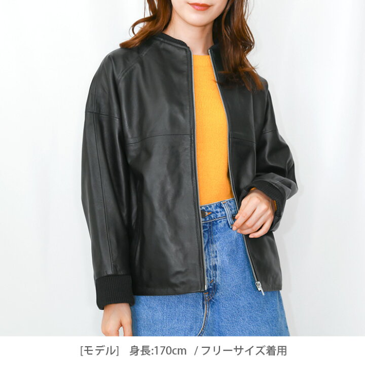 楽天市場】レザージャケット ブルゾン MA-1 革ジャン レディース 秋冬 