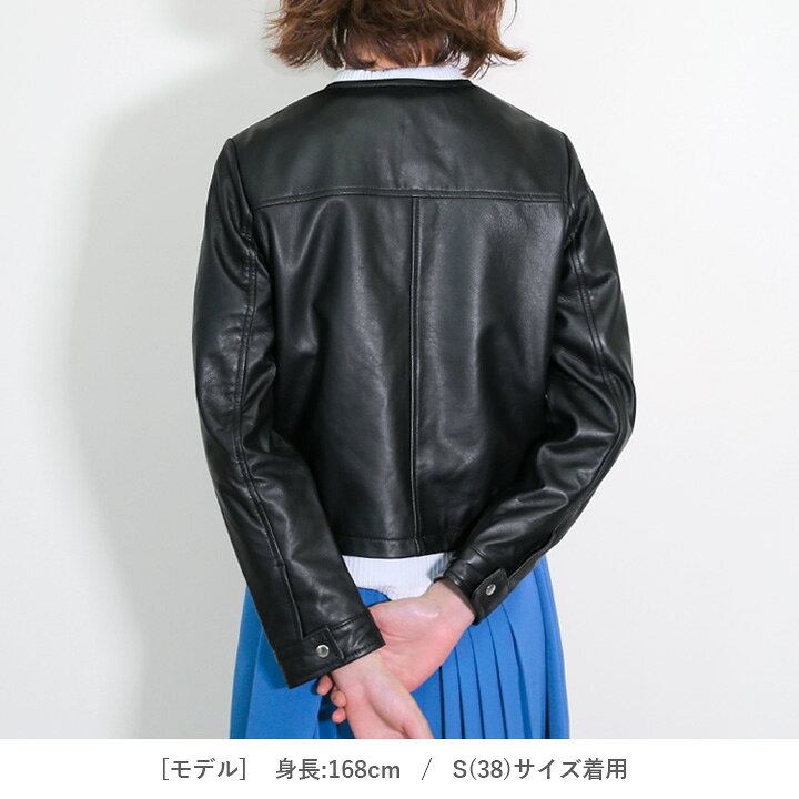 楽天市場】レザージャケット ノーカラー ノーカラージャケット レザー 
