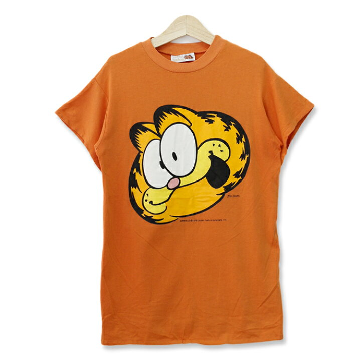 楽天市場】猫のガーフィールド 半袖 プリントTシャツ オレンジ Mサイズ  