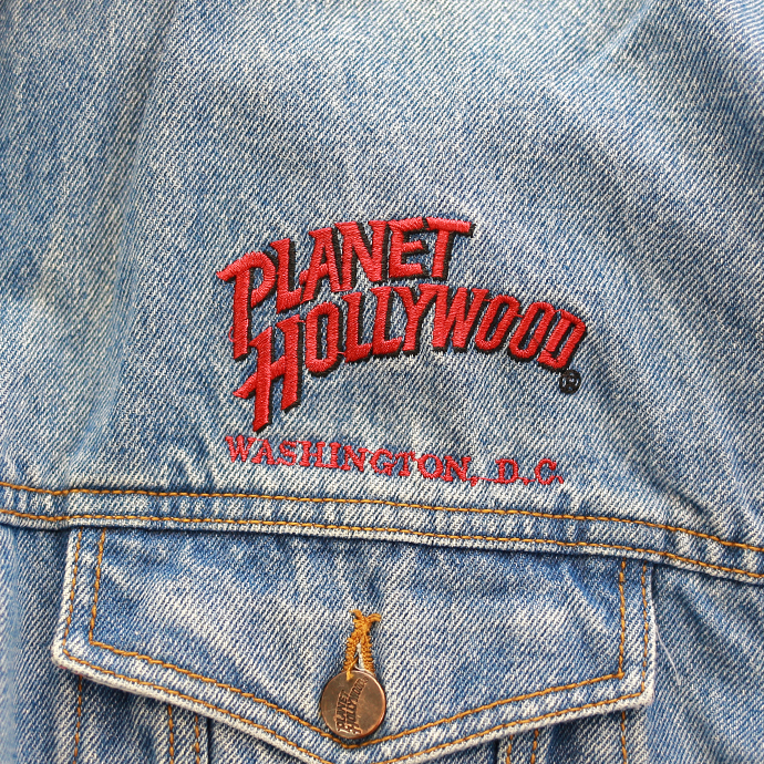 Planet Hollywood プラネット・ハリウッド ワシントン ロゴ刺繍 デニムジャケット Gジャン メンズXXLサイズ ユーズド 古着  jk200518-52 | 神戸パティーナ