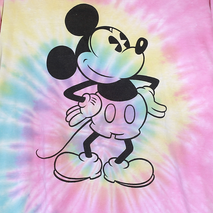 Disney ミッキーマウス タイダイ プリント 半袖Tシャツ メンズ2XLサイズ ピンク ユーズド 古着 t200518-102 | 神戸パティーナ