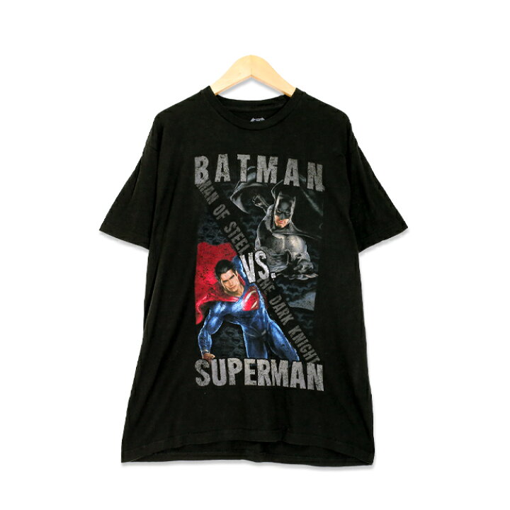 楽天市場 バットマン Vs スーパーマン ワーナー ブラザース映画 プリント 半袖tシャツ メンズxlサイズ ブラック ユーズド 古着 T0518 134 神戸パティーナ