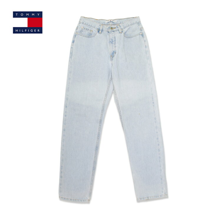 楽天市場 90年代 トミーヒルフィガー Tommy Hilfiger デニムパンツ ウエスト70cm ライトブルー ジーンズ ジーパン ユーズド 古着 P0518 9 神戸パティーナ