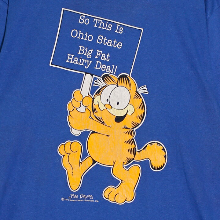 楽天市場】70年代 猫のガーフィールド プリント 半袖Tシャツ メンズXL  