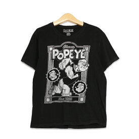 POPEYE ポパイ プリント 半袖Tシャツ メンズMサイズ ブラック ユーズド 古着 t200715-68