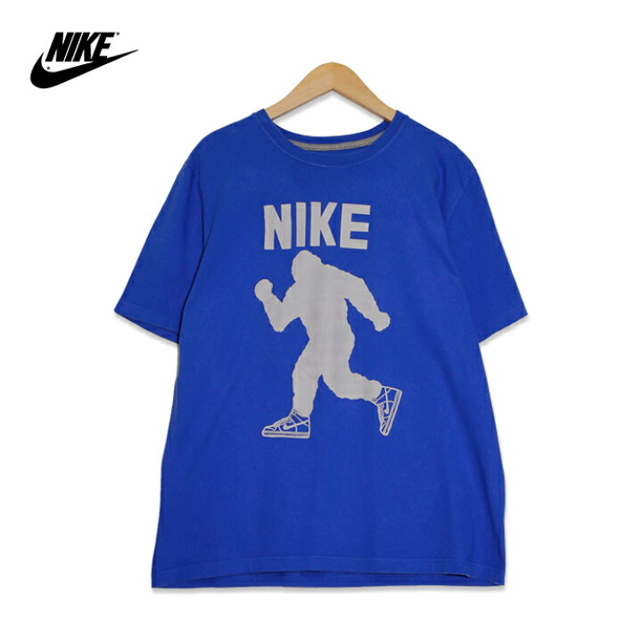 ナイキ Nike ダンクHighを履いたイエティ プリント 半袖Tシャツ メンズXLサイズ ブルー ユーズド 古着 t200807-14  神戸パティーナ