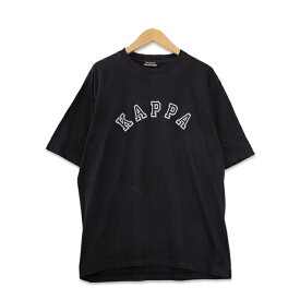 カッパ Kappa ロゴ プリント 半袖Tシャツ メンズXLサイズ ブラック ユーズド 古着 t200807-36