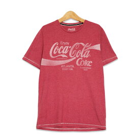 コカ・コーラ Coca-Cola ロゴ プリント 半袖Tシャツ メンズLサイズ レッド ユーズド 古着 t200807-4