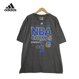 ゴールデンステイト・ウォリアーズ 2015年NBAチャンピオン ロッカールームエディション プリント 半袖Tシャツ メンズ 2Xサイズ グレー ユーズド 古着 t200807-47