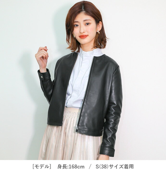楽天市場】レザージャケット ノーカラー ノーカラージャケット レザー 