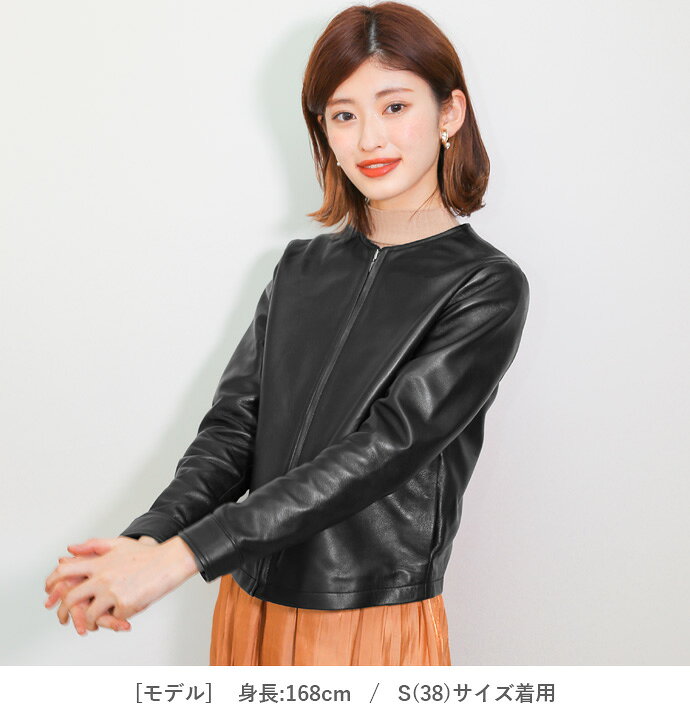 楽天市場】レザージャケット ノーカラー ノーカラージャケット レザー 