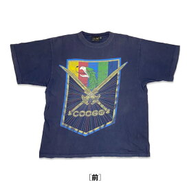 クージー COOGI ロゴ プリントTシャツ XL ネイビー オーストラリア製 鳥 剣 古着 ユーズド t220614-9