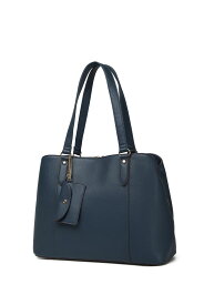 【美人百花 掲載】トートバッグ レディース ビジネス a4 自立 3層式収納 2点セット ミニポーチ（カード入れ)付 A4 14インチPC対応 スクエア PUレザー 高見え 軽量 軽い おしゃれ かわいい ファッション リクルート 通勤 ビジネスバッグ italy 17-1129